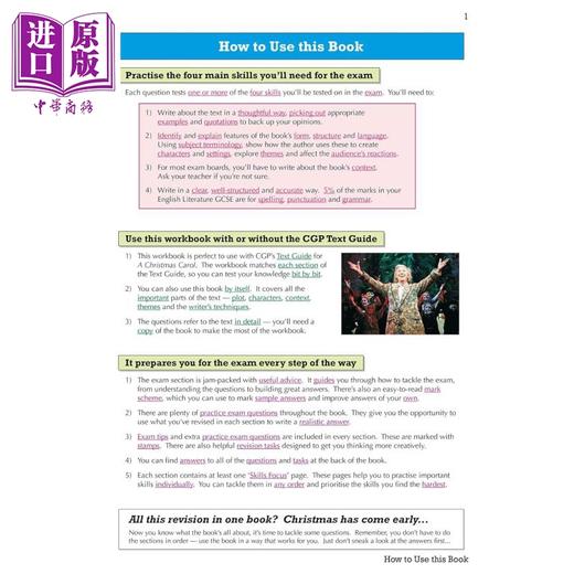 【中商原版】英国CGP GCSE English - A Christmas Carol Workbook (includes Answers) 商品图3