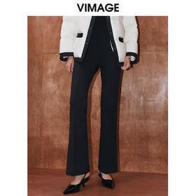 VIMAGE纬漫纪冬季新款显瘦显高百搭高腰裤子V2005622