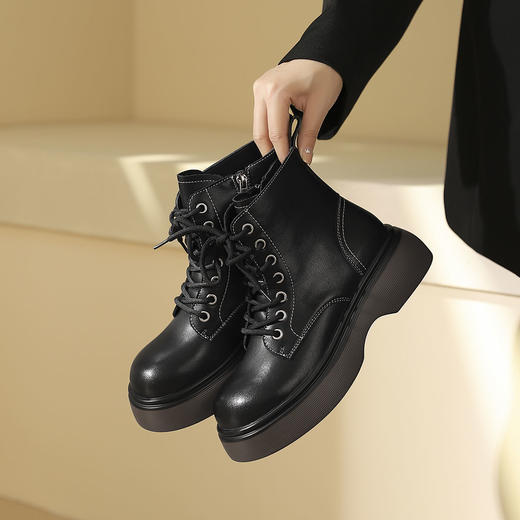 西村名物2023年新欧美风百搭工装靴子酷酷厚底马丁靴女短靴T23DS45901 商品图4
