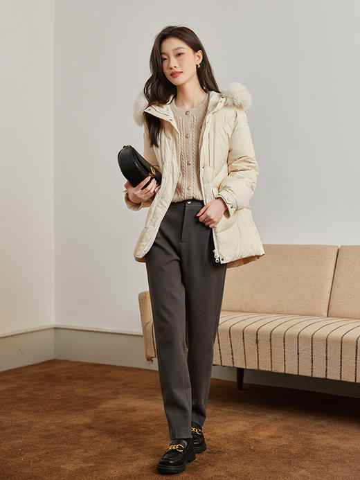 【年货节】熙世界大毛领羽绒服女冬季2025年新款小个子高级感炸街白鸭绒外套 商品图2