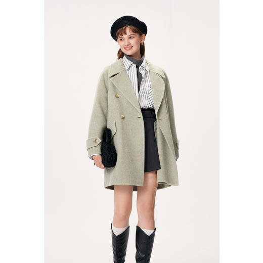 【严选】诗凡黎冬经典简约西装领大衣SEA470181 商品图0