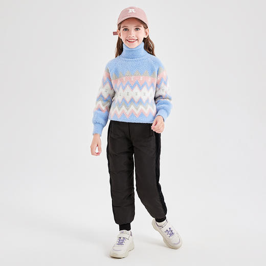 笛莎Deesha2023冬季新款童装时尚拼接女童羽绒裤 商品图2