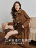 【年终特卖】熙世界100%初剪羊毛双面呢大衣2025冬装中长款牛角扣羊绒毛呢外套 商品缩略图3