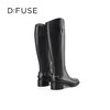 Dfuse迪芙斯2023冬季新款牛皮经典不对称骑士靴长靴女DF34117118 商品缩略图3