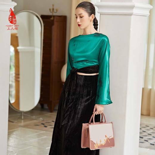 SAINTJOY/上久楷 宋锦女式拎包   鹊上枝头 BWW22A0601 商品图5