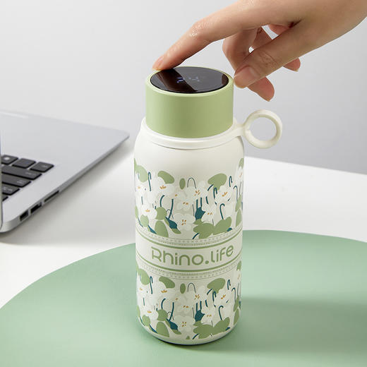 TD50204001 独角犀智能温显保温提手杯浅荷绿 商品图5