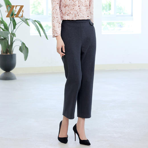 佐尔美秋冬新款 休闲百搭松紧腰长裤女E14KC30 商品图2