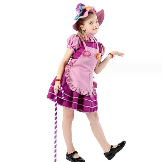 【服装鞋包】万圣节女童服装cosplay游戏角色服装糖果女巫 化妆舞会紫色连衣裙 商品图3