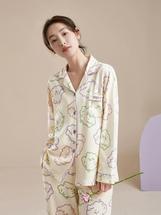 康妮雅女式长袖长裤开襟套装 商品图4