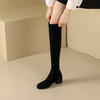 百搭过膝长靴女粗跟2023新款显瘦小个子弹力靴4.5CM（签收48小时内可退换） 商品缩略图3