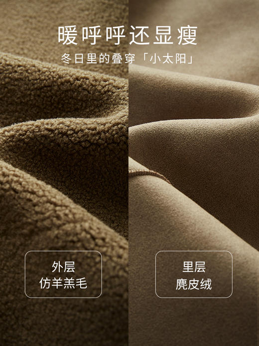 【年终特卖】熙世界麂皮绒羊羔毛马甲外套女秋冬新款加厚宽松洋气无袖翻领上衣 商品图3