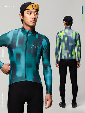 GRC桀骜无尽秋冬新款CMYK印花抓绒保暖长袖公路自行车骑行服夹克