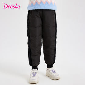 笛莎Deesha2023冬季新款童装时尚拼接女童羽绒裤