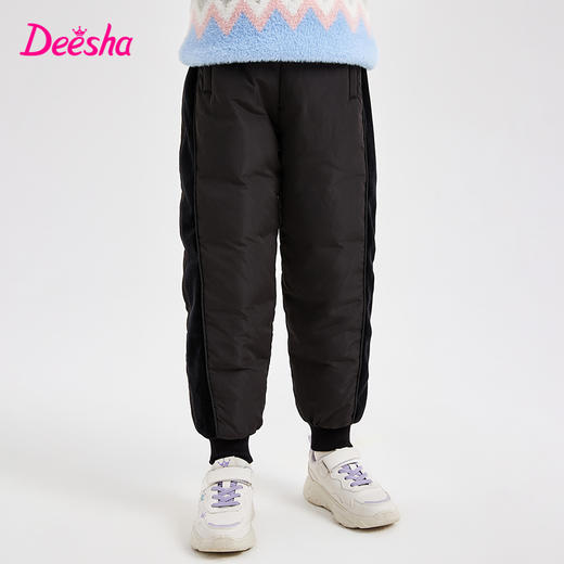 笛莎Deesha2023冬季新款童装时尚拼接女童羽绒裤 商品图0