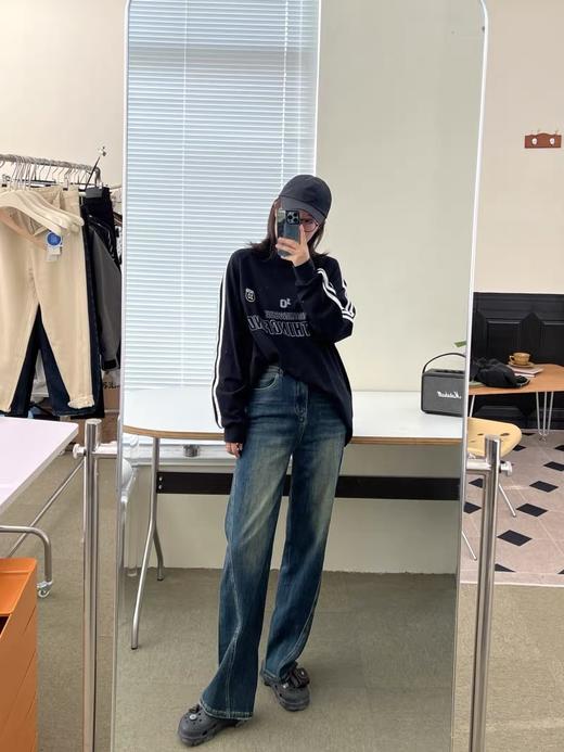 老米优品🎈大爱神裤！媲美专G品质《3D立体切割设计🍂复古做旧水洗窄版直筒牛仔裤》微拖地，复古，显瘦好版型！ K231008B 商品图5