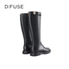 Dfuse迪芙斯冬季新款牛皮圆头法式珍珠骑士靴长靴DF34117021 商品缩略图6