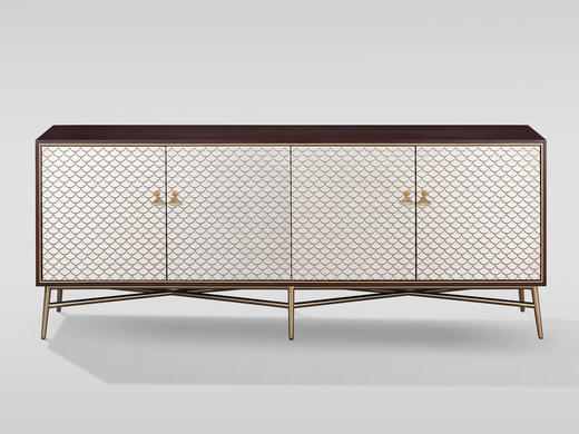 栖居简装饰柜不锈钢+进口实木薄片[免费送装偏远地区除外] 商品图1