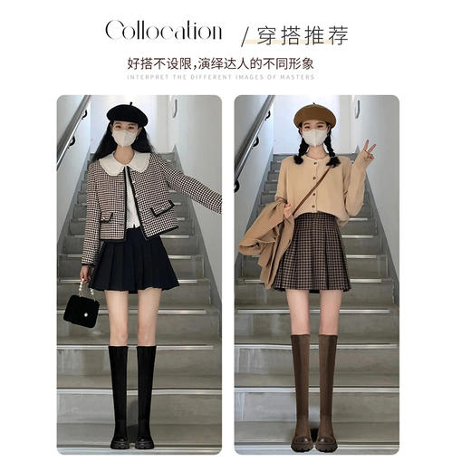 ZHR2022年秋冬季新款简约圆头显瘦气质百搭休闲不对称擦色长筒靴 商品图10