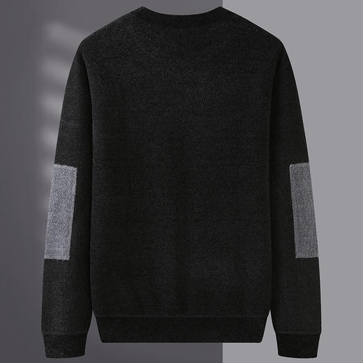 【圈】雪貂绒【新款DDS】大依优型大码男装加绒雪貂绒毛衣圆领毛衫针织衫休闲加肥加大男士胖子大码内搭上衣 商品图3