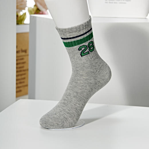 【2双装 6双6折】大童中筒数字无骨精梳棉袜吸汗透气防臭【2323102】 商品图0