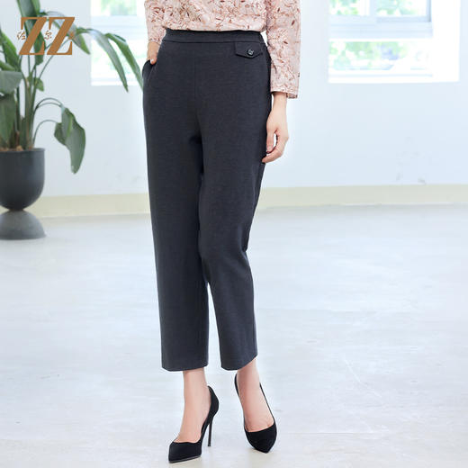 佐尔美秋冬新款 休闲百搭松紧腰长裤女E14KC30 商品图3