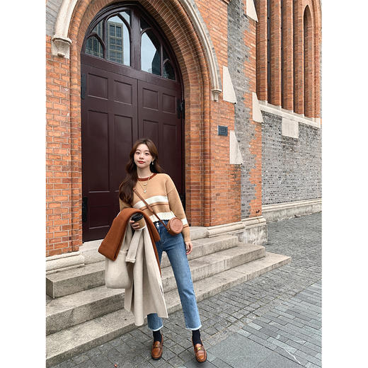 福利 金蘑菇菇 秋冬直筒通勤牛仔裤 商品图0