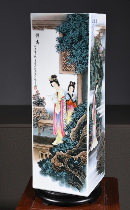 粉彩人物西厢记四方镶器 商品图0