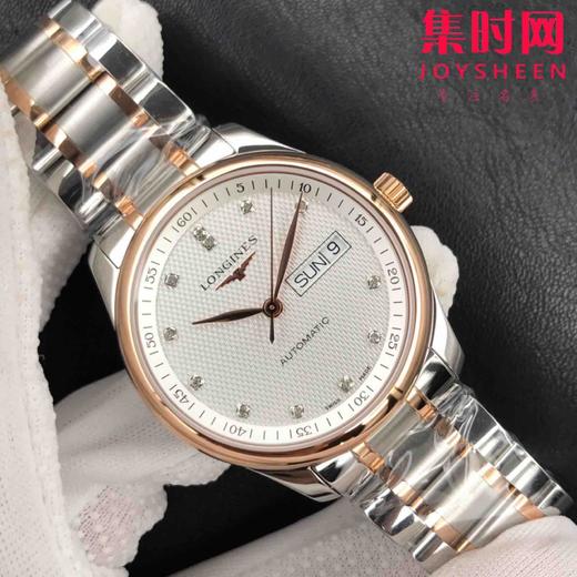 新升级版 浪琴v3名匠双历系列😎ི 间玫金钻面 经典爆款推荐，原装级蓝宝石镜面，表盘38.5mm 316L精钢表壳表带 ETA2836-2自动上链机械机芯 商品图1
