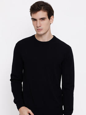 callisto黑色全羊毛长袖毛衣 FSKNW300X