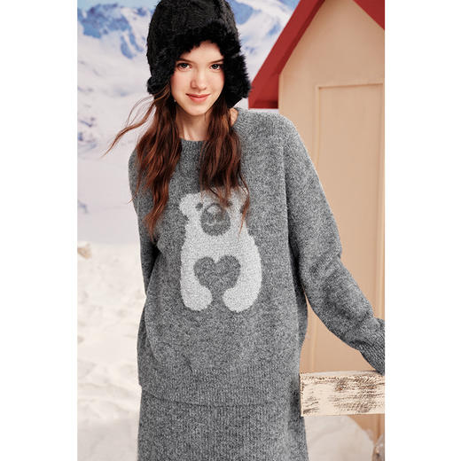 【严选】诗凡黎冬宽松羊驼毛开衫SEA431401 商品图3