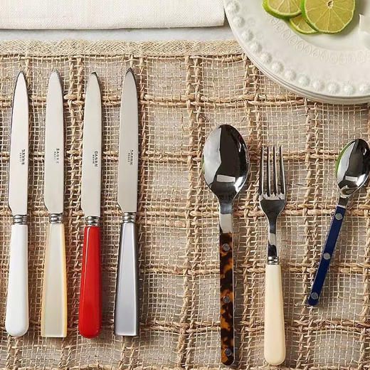 【非同款】法国进口Sabre Paris艾可珍珠白法式复古不锈钢西餐具家用刀叉勺 商品图1