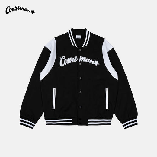 COURTMAN棒球服夹克秋冬新款美式复古潮上衣宽松高街休闲开衫外套 商品图1