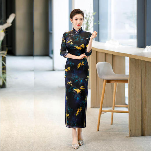 日常改良，重磅真丝旗袍连衣裙WX-Z05 商品图0