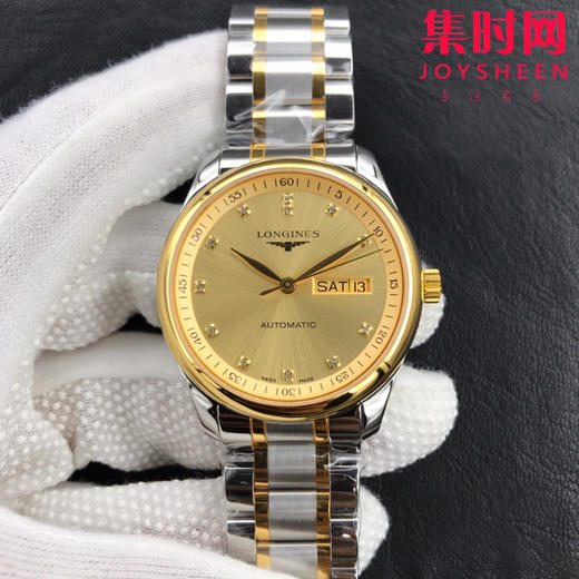 新升级版 浪琴v3名匠双历系列😎ི 间金数字面 经典爆款推荐，原装级蓝宝石镜面，表盘38.5mm 316L精钢表壳表带 ETA2836-2自动上链机械机芯 商品图0