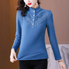 SMZ11438半高领打底衫女2023冬季新款内搭妈妈小衫减龄洋气木耳边长袖衬衣 商品缩略图0