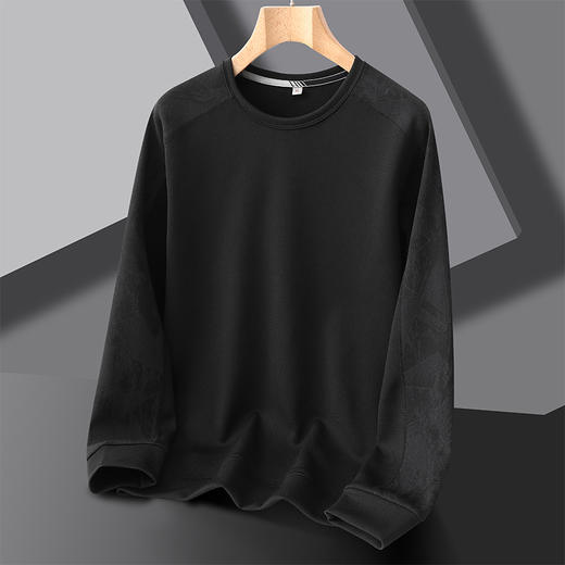 【加绒】【新款DSK】大依优型大码印花长袖卫衣加肥加大肥佬休闲宽松透气上衣秋装打底男士胖子 商品图1