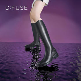Dfuse迪芙斯2023冬季新款牛皮经典不对称骑士靴长靴女DF34117118