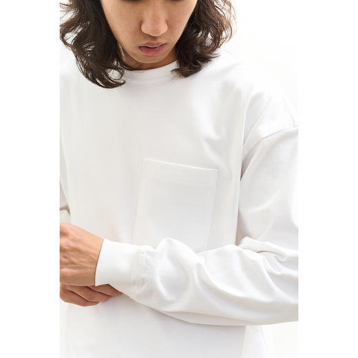 吃茶去chichaqu重磅长袖基础口袋T恤 商品图5