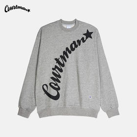 COURTMAN圆领卫衣2023秋冬印花美式小众设计男秋季休闲情侣女外套