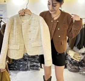 【门店同款】冬季派对复兴-丝绒棉拼接外套 154995637