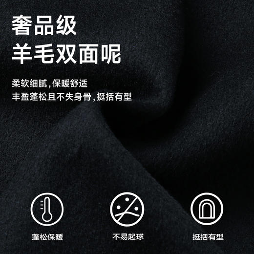 超大码【新款DDS】大依优型大码绵羊毛双面呢毛呢大衣保暖外套上衣男士绅士胖子休闲商务 商品图1