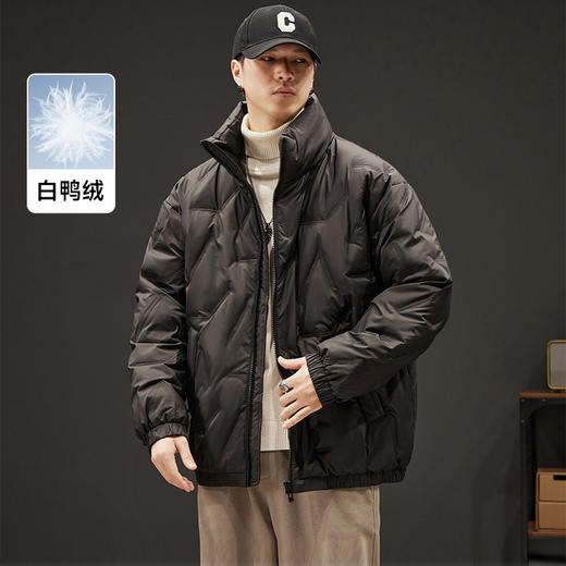 【新款DXC】大依优型大码立领羽绒服白鸭绒保暖加肥加大上衣男士外套胖子 商品图5