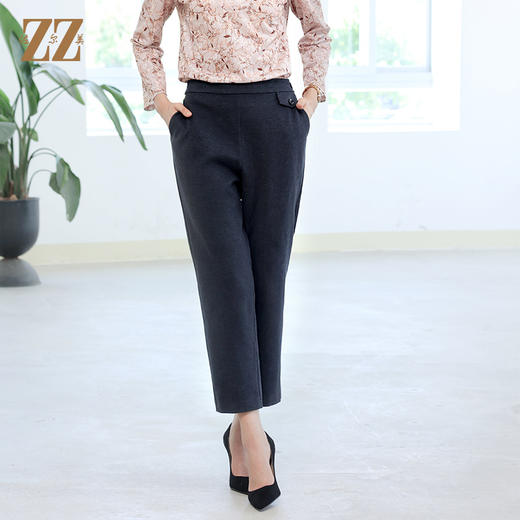 佐尔美秋冬新款 休闲百搭松紧腰长裤女E14KC30 商品图0