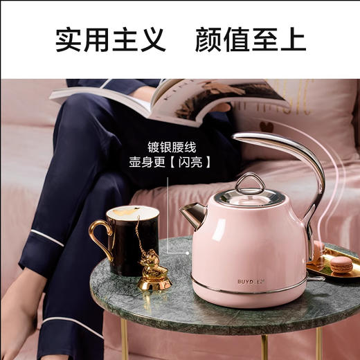【北鼎摩登电热水壶】烧水壶304不锈钢自动断电水壶家用送礼0塑胶K203 商品图2