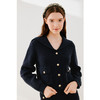 【严选】诗凡黎冬设计感海军翻领精致金属扣针织衫SEB231281 商品缩略图1