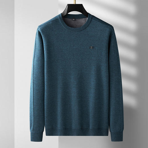 加绒【新款DDS】大依优型大码男装加绒毛衣圆领毛衫针织衫休闲加肥加大男士胖子大码内搭上衣 商品图2