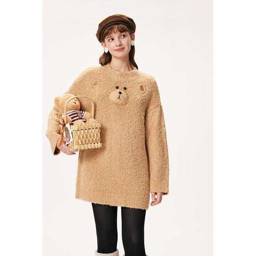 【严选】诗凡黎冬趣味小熊图案针织衫SEA431101 商品图0