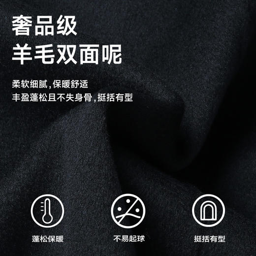 【羊毛】【可拆卸羽绒内胆】【新款DDS】大依优型大码绵羊毛双面呢毛呢大衣保暖外套上衣男士绅士胖子休闲商务 商品图1