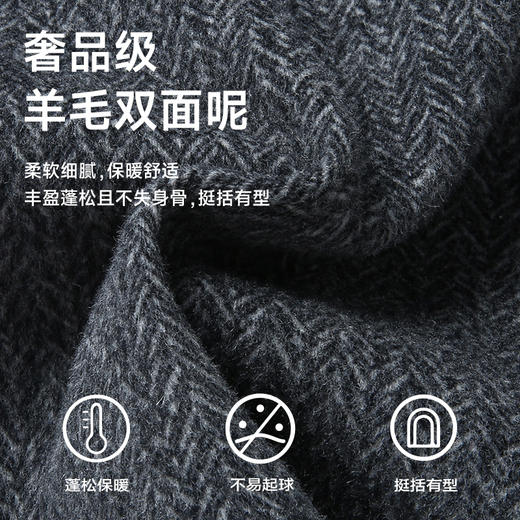 【新款DDS】大依优型大码绵羊毛双面呢毛呢大衣保暖外套上衣男士绅士胖子休闲商务 商品图1