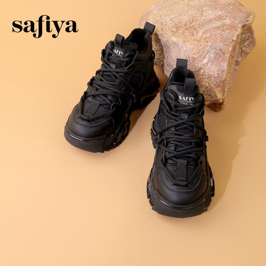 Safiya/索菲娅2023秋冬潮流炸街厚底增高百搭透气运动老爹鞋 SF34112401 商品图4